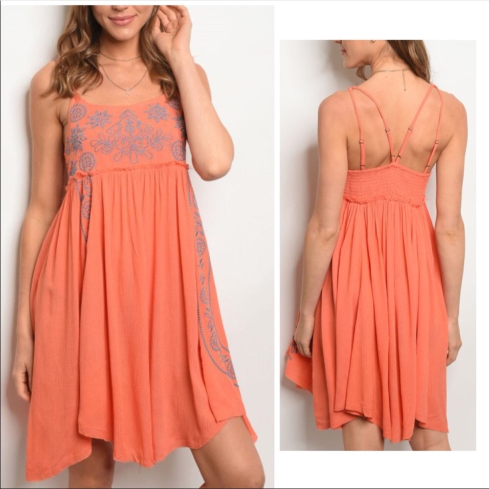 LAST ONE!! TODAY ONLY!! Embroidered Babydoll Dress